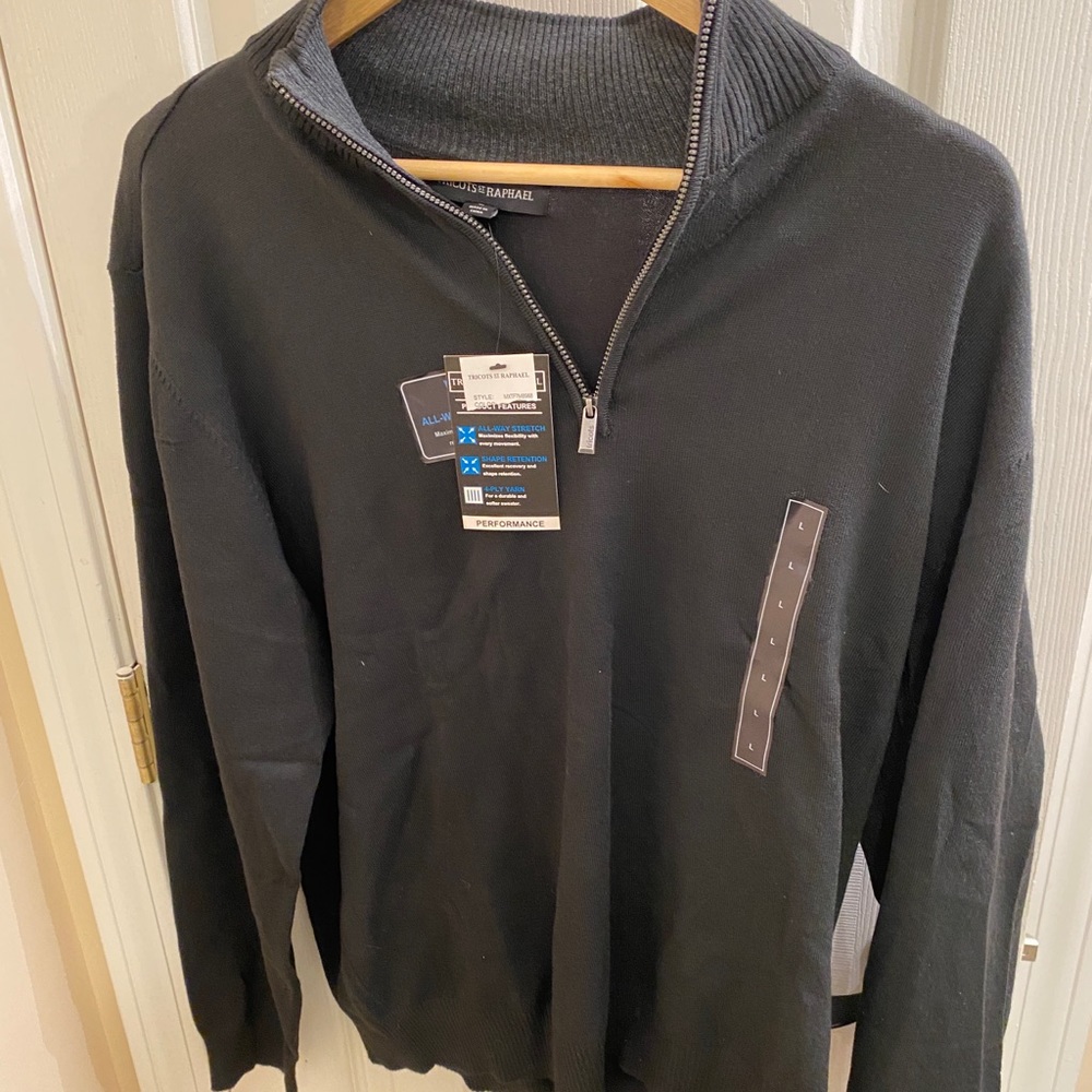 Tricots St. Raphael Men's L  Gray Long Sleeve Pullover Sweater